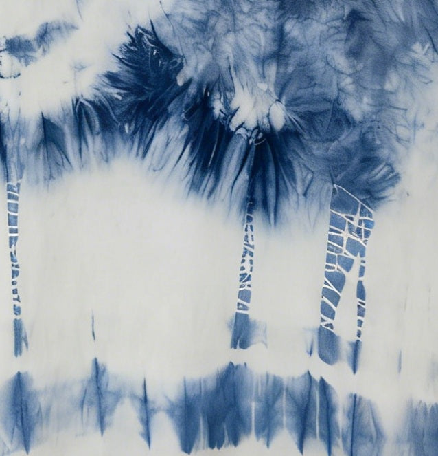 Abstract blue and white tie-dye pattern