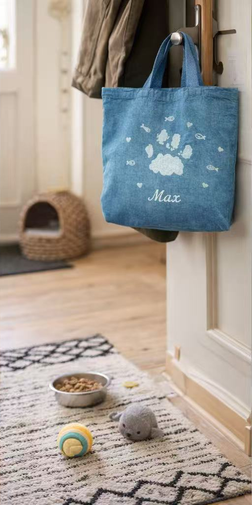 BA-05: š¾ Handmade Indigo Batik Pet Tote Bag