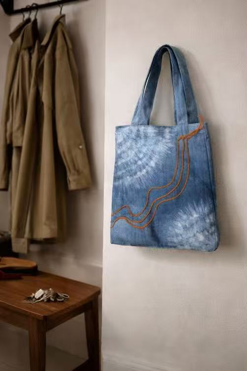 BA-10: Handmade Indigo & Embroidery Bag