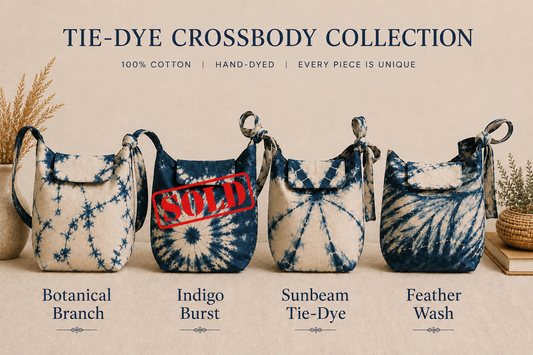 Handmade Cotton Crossbody Bag | Indigo Batik Shoulder Bag | Adjustable Canvas Purse | Boho Everyday Bag | Gift for Her
