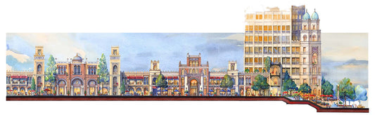 A Lifetime Beneath the Arches – Panoramic 8x26 Signed Architectural Cityscape Print (AP-18)