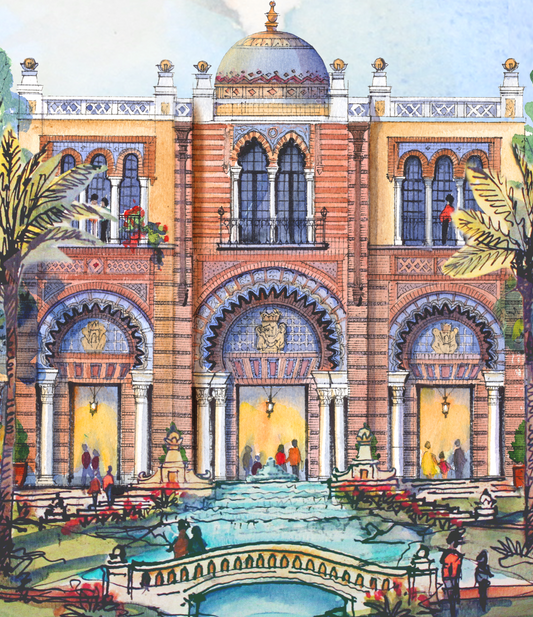 Morning Beneath the Arches – Signed 12x16 Architectural Watercolor Print (AP-17)