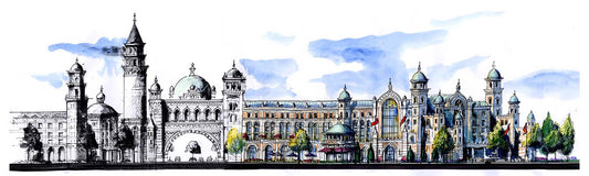 From Shadow Into Light – Signed Panoramic Architectural Print, 8x26 Fine Art Cityscape (AP-13)