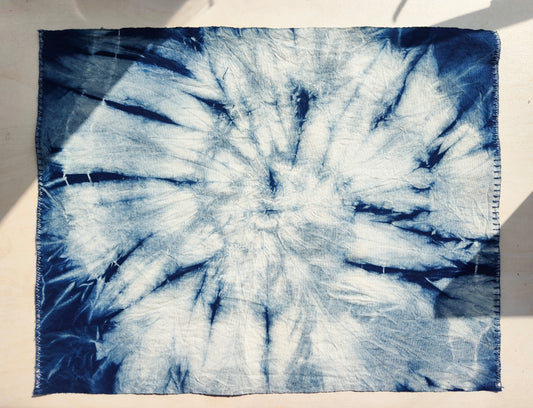 BA-19: All the Way Blossoms – Indigo Shibori Cotton Placemat