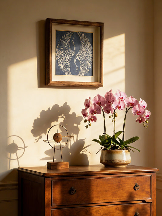 BA-09: Tai Chi Harmony: Twin Cranes - Handmade Batik Painting