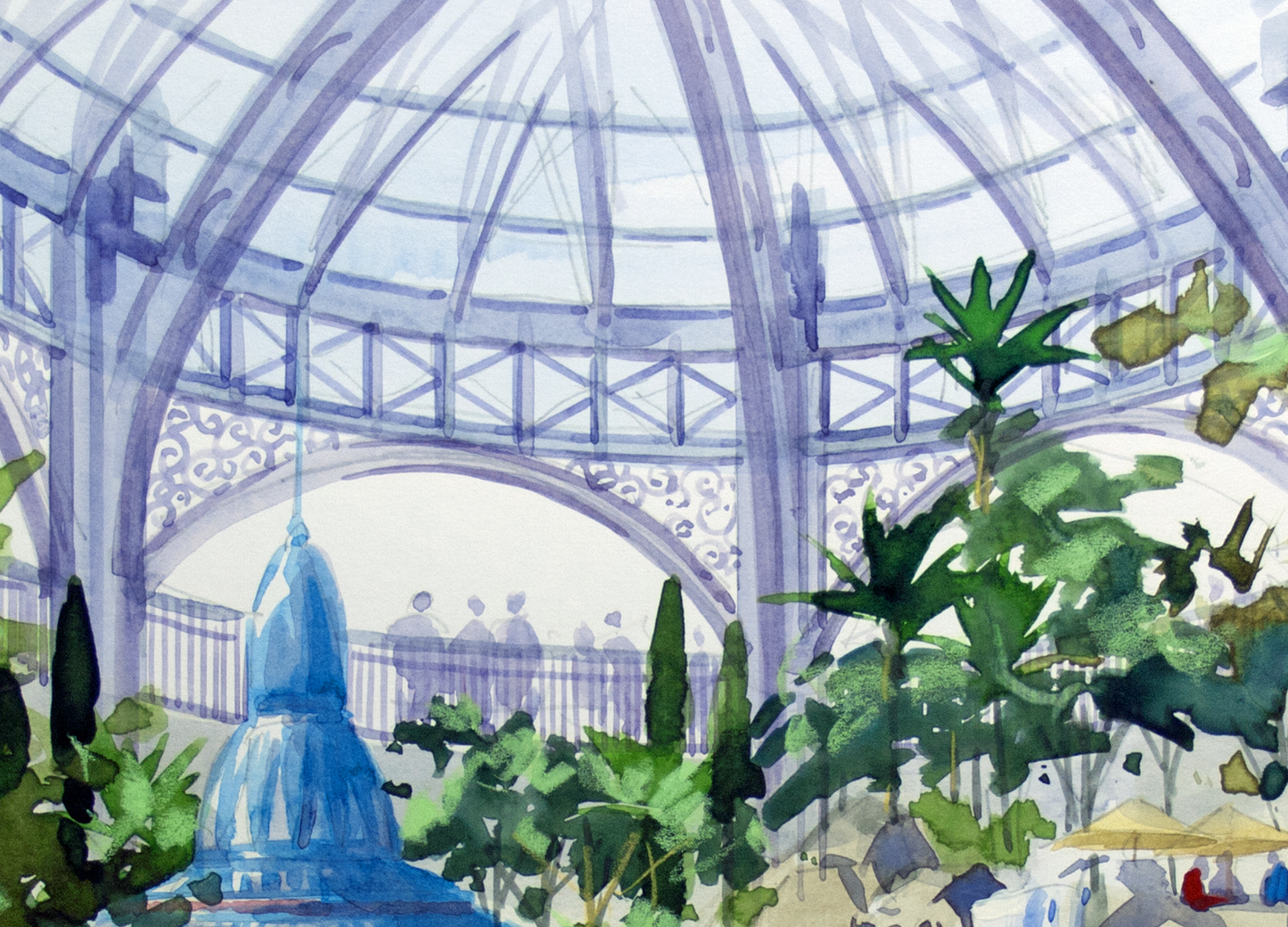 AP-10: The Secret Garden Pavilion – Limited Edition Signed Art Print (12x16) by Kurt Xu | Botanical Architectural Wall Art