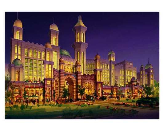 Dreams Beneath the Domes – Limited Edition Architectural Skyline Art Print (AP-02)
