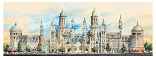 City of Golden Spires – Limited Edition Architectural Art Print | Cityscape Wall Decor (AP-01)