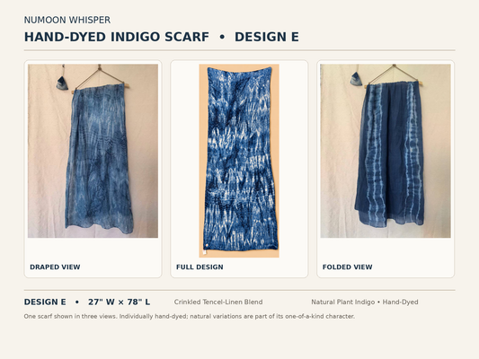 Hand Dyed Indigo Scarf, Tencel Linen Wrap, Natural Shibori Scarf, Blue Boho Shawl, Textile Wall Hanging, Mountain Stream