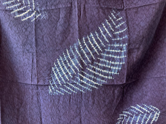 Hand-Dyed Cotton Blend Scarf | Indigo Shibori Square Scarf | Botanical Neck Scarf | Lightweight Fashion Wrap | Gift for Her