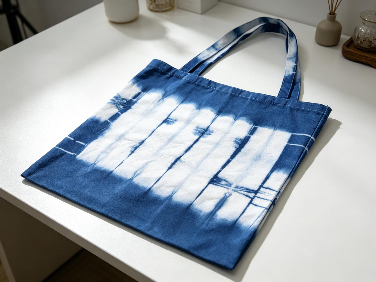 Handmade Cotton Cat Tote Bag | Indigo Batik Reversible Tote | Yin Yang Cat Shoulder Bag | Shibori Canvas Bag | Gift for Cat Lovers