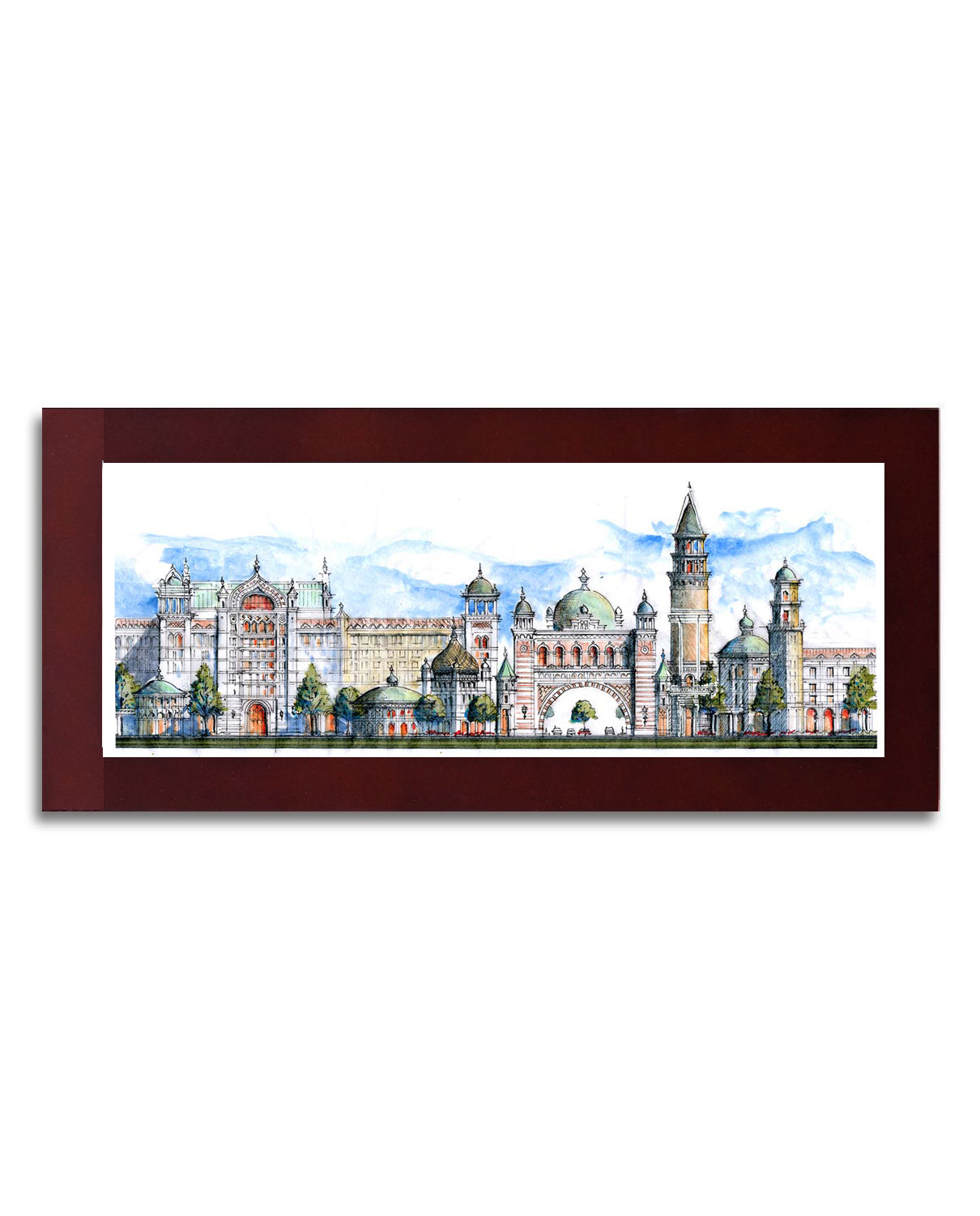 Castle of a Thousand Windows – Signed Limited Edition Cityscape Print, 8x18 Architectural Wall Art (AP-03)