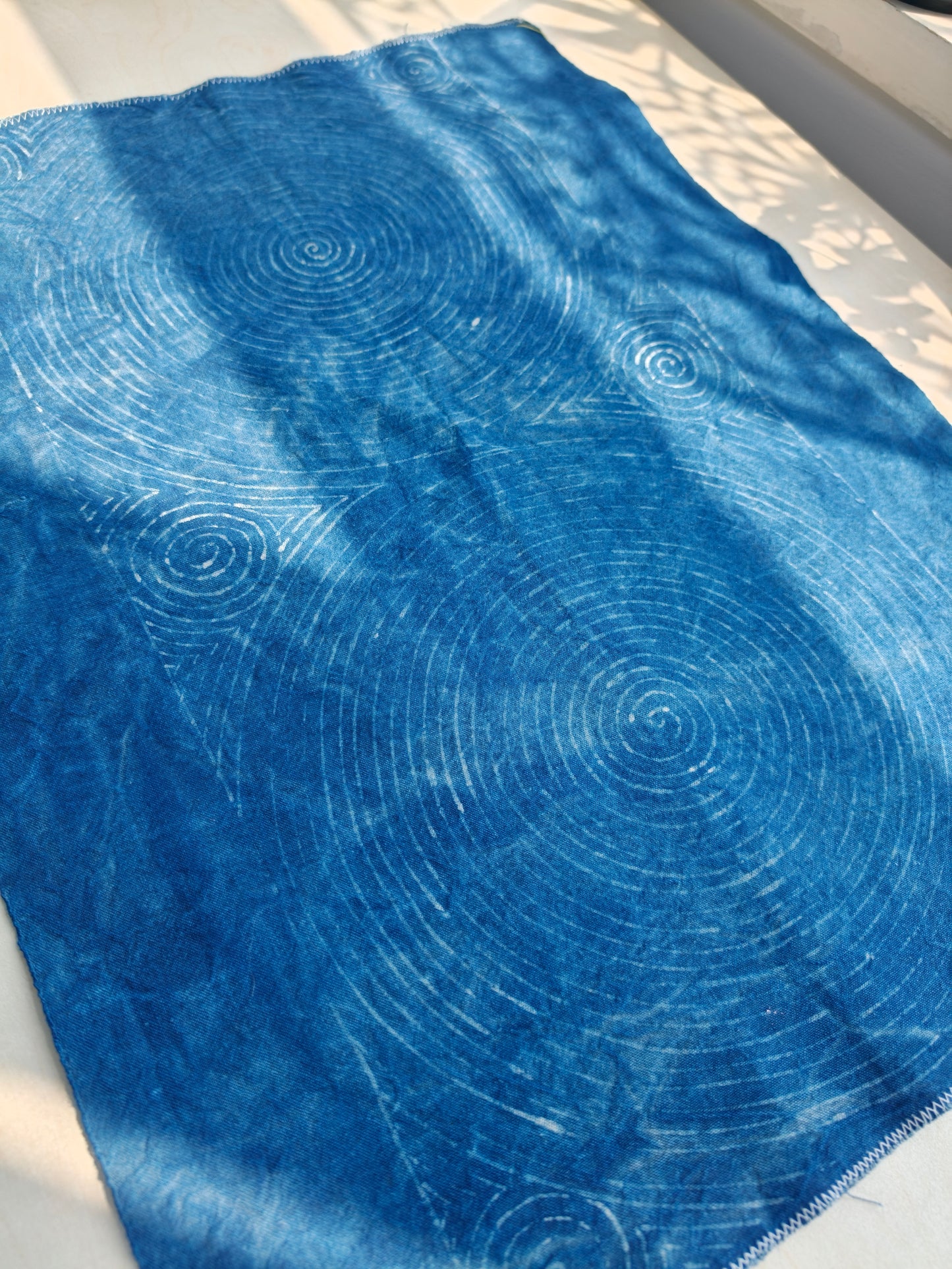 BA-17: Hand-Painted Wotuwen Double-Line Spiral Batik Textile-Wall Art  / Table Placement