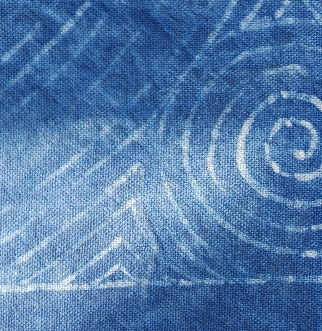 Indigo Batik Wall Art, Wotuwen, Miao Spiral pattern Textile Wall Hanging, Blue White Zen Decor, Handmade Cotton Tapestry, Framed Boho Wall Decor #B17