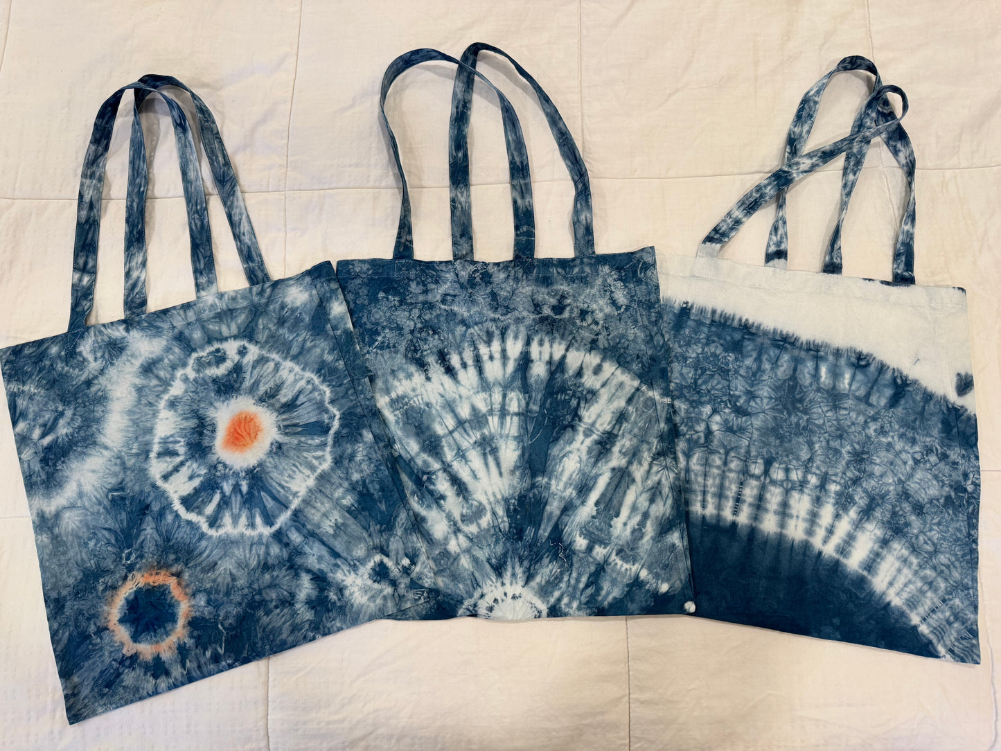BA-01: One-of-a-Kind Hand-Dyed Batik Tote · 100% Pre-Washed Cotton