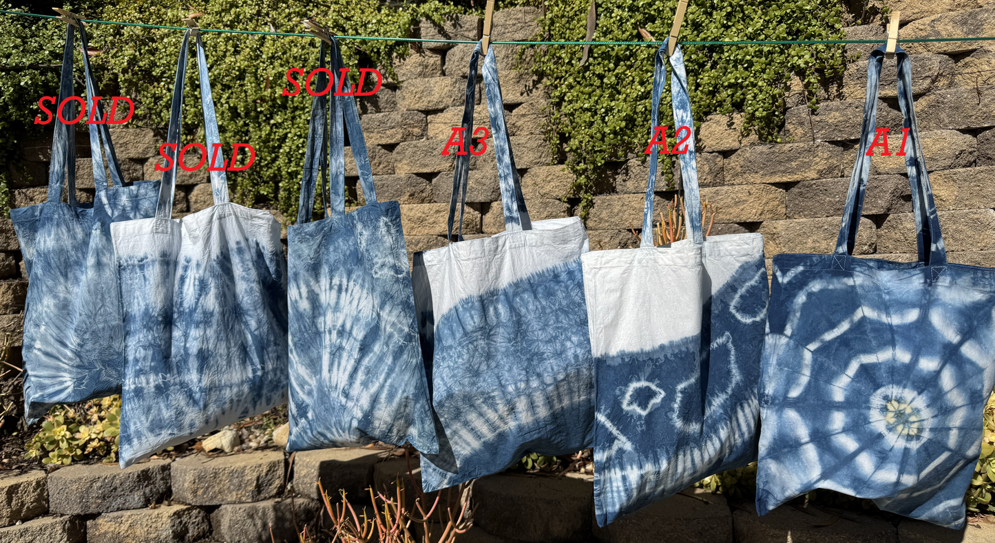 BA-01: One-of-a-Kind Hand-Dyed Batik Tote · 100% Pre-Washed Cotton