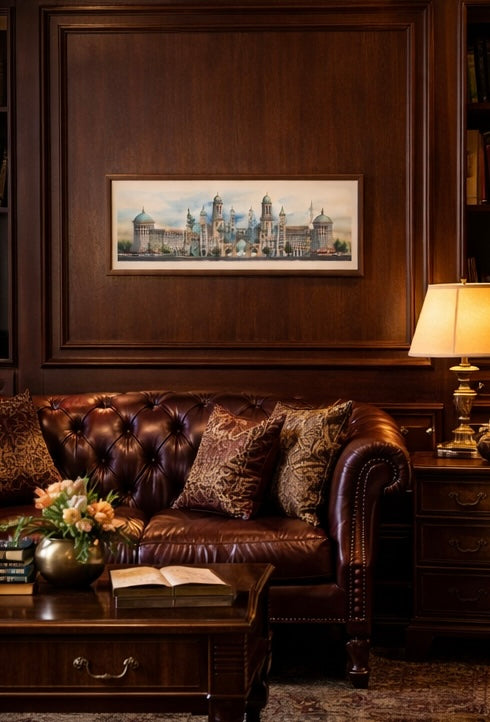 City of Golden Spires – Limited Edition Architectural Art Print | Cityscape Wall Decor (AP-01)