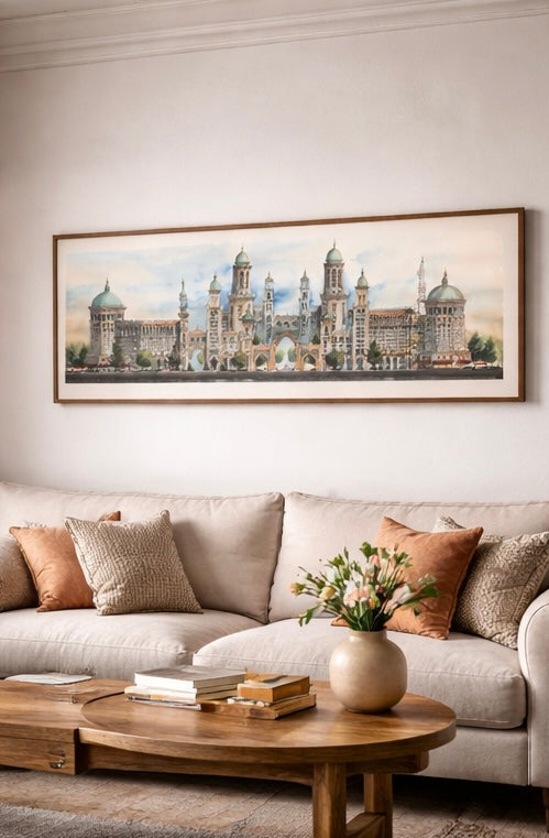 City of Golden Spires – Limited Edition Architectural Art Print | Cityscape Wall Decor (AP-01)