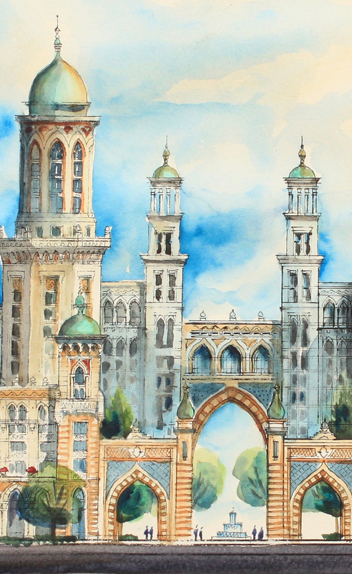 City of Golden Spires – Limited Edition Architectural Art Print | Cityscape Wall Decor (AP-01)