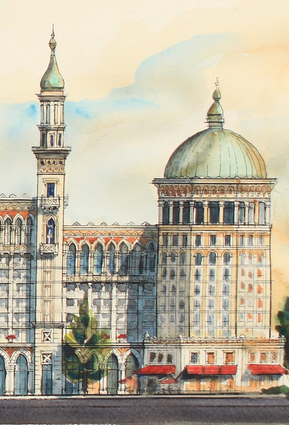 City of Golden Spires – Limited Edition Architectural Art Print | Cityscape Wall Decor (AP-01)