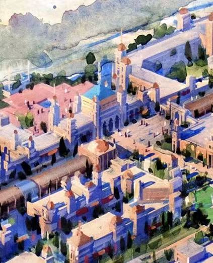 AP-04: Echoes of a Perfect City – Limited Edition Signed Art Print (12x16) by Kurt Xu | Architectural Cityscape Wall Art | Fine Art Illustration