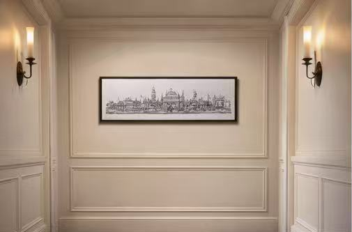 Dreams of the Golden Kingdom – Linework Panorama, Signed Limited Edition 8x38 Architectural Print (AP-06)