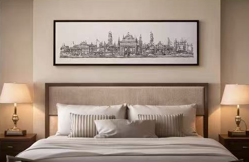 Dreams of the Golden Kingdom – Linework Panorama, Signed Limited Edition 8x38 Architectural Print (AP-06)