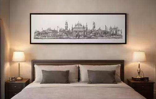 Dreams of the Golden Kingdom – Linework Panorama, Signed Limited Edition 8x38 Architectural Print (AP-06)