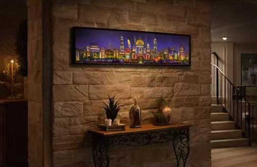 Golden Kingdom at Night – Signed Panoramic Cityscape Print, 8x38 Limited Edition (AP-05)