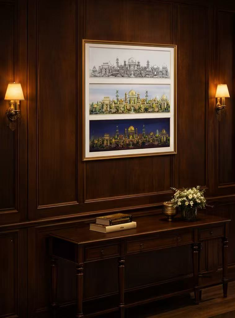 Golden Kingdom Trilogy – Three-Scene Limited Edition Architectural Print, 12x16 (AP-08)