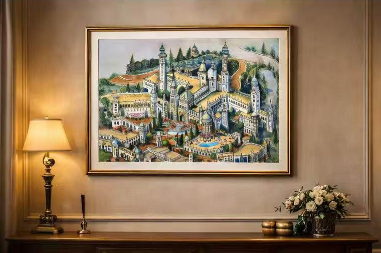 AP-09: Crown of the Valley – Limited Edition Signed Art Print (12x16) by Kurt Xu | Architectural Cityscape Wall Art | Fine Art Illustration