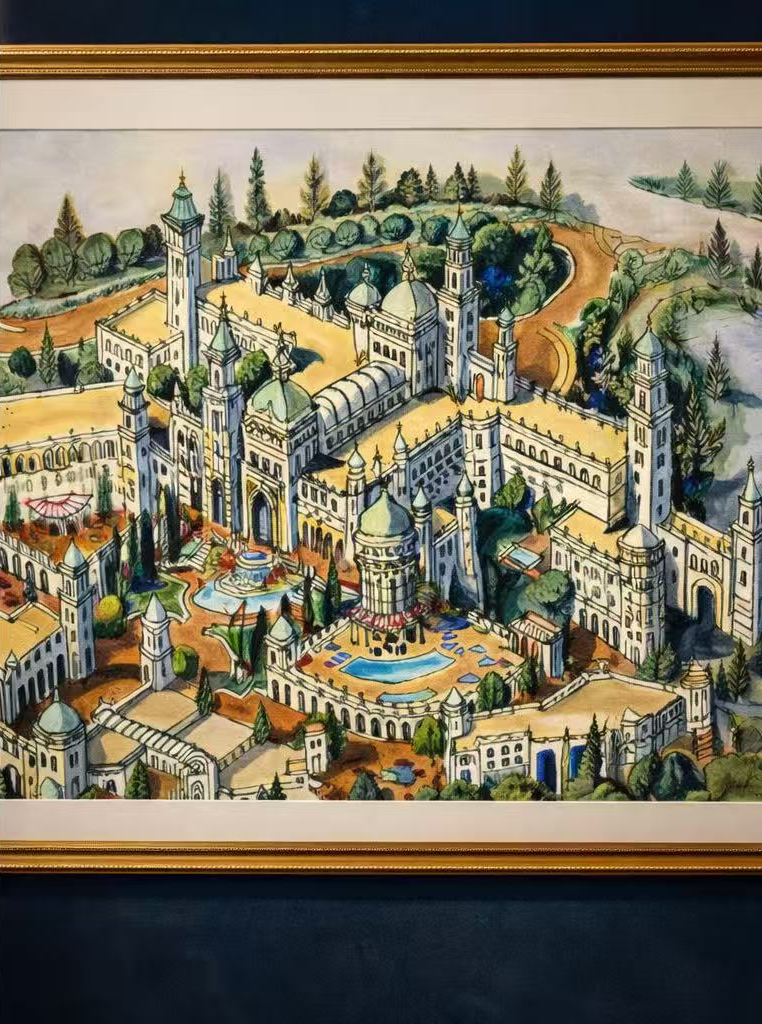 AP-09: Crown of the Valley – Limited Edition Signed Art Print (12x16) by Kurt Xu | Architectural Cityscape Wall Art | Fine Art Illustration