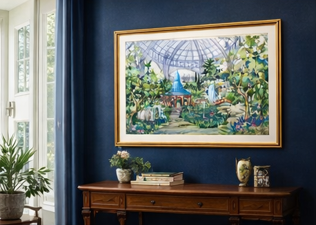 AP-10: The Secret Garden Pavilion – Limited Edition Signed Art Print (12x16) by Kurt Xu | Botanical Architectural Wall Art