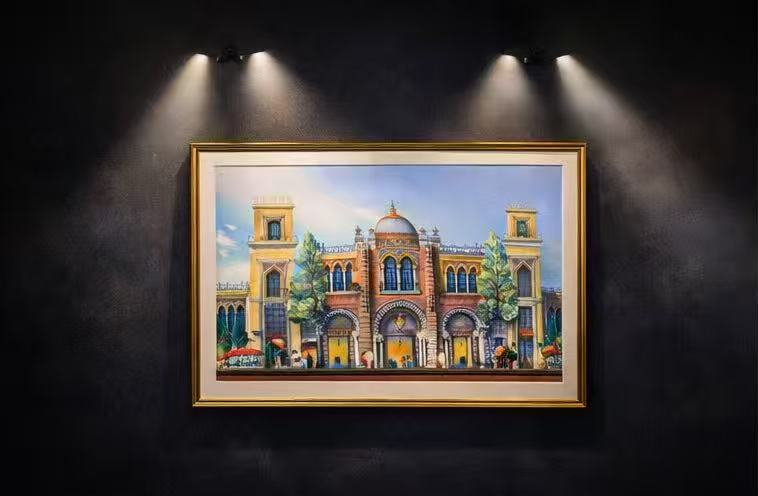 AP-12: An Evening Beneath the Arches – 12x16 Limited Edition Signed Art Print by Kurt Xu | Architectural Cityscape Wall Art