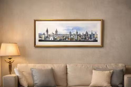 AP-13: From Shadow Into Light – Limited Edition Signed Panoramic Art Print by Kurt Xu | 8x26 Architectural Cityscape Wall Art | Fine Art Print (Frameless)