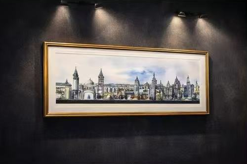 AP-13: From Shadow Into Light – Limited Edition Signed Panoramic Art Print by Kurt Xu | 8x26 Architectural Cityscape Wall Art | Fine Art Print (Frameless)