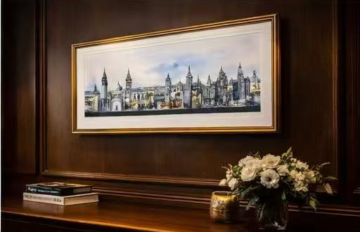 AP-13: From Shadow Into Light – Limited Edition Signed Panoramic Art Print by Kurt Xu | 8x26 Architectural Cityscape Wall Art | Fine Art Print (Frameless)