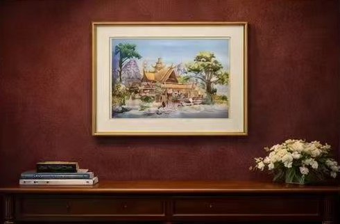AP-15: Where the Temple Breathes – Limited Edition Signed Art Print by Kurt Xu | 12x16 Watercolor Architecture Wall Art | Asian Temple Landscape Decor