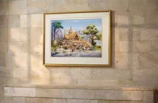 AP-15: Where the Temple Breathes – Limited Edition Signed Art Print by Kurt Xu | 12x16 Watercolor Architecture Wall Art | Asian Temple Landscape Decor