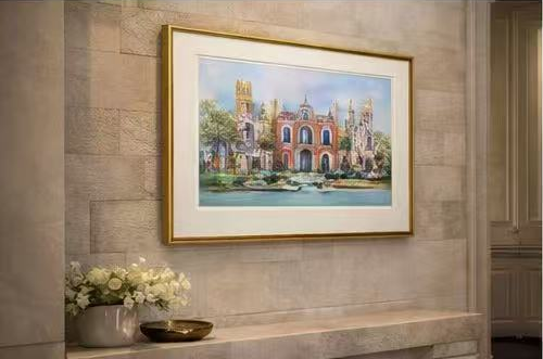 AP-17: A Morning Beneath the Arches – Limited Edition Signed 12x16 Art Print by Kurt Xu, Architectural Watercolor Wall Art