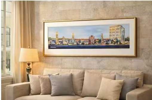 AP-18: A Lifetime Beneath the Arches – Limited Edition Signed Panoramic Art Print 8x26 | Architectural Cityscape Wall Art by Kurt Xu