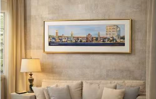 AP-18: A Lifetime Beneath the Arches – Limited Edition Signed Panoramic Art Print 8x26 | Architectural Cityscape Wall Art by Kurt Xu