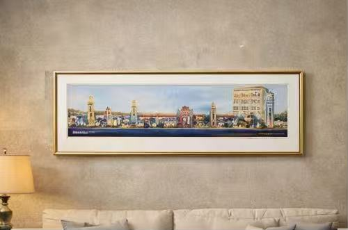 AP-18: A Lifetime Beneath the Arches – Limited Edition Signed Panoramic Art Print 8x26 | Architectural Cityscape Wall Art by Kurt Xu