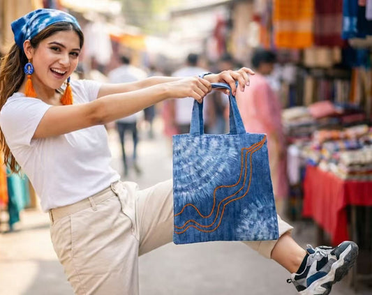 BA-10: Handmade Indigo & Embroidery Bag