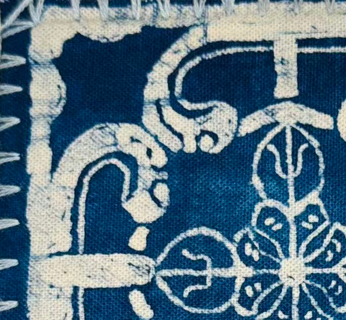 BA-13: Double-Sided Indigo Batik Art Coaster – Functional Craftsmanship