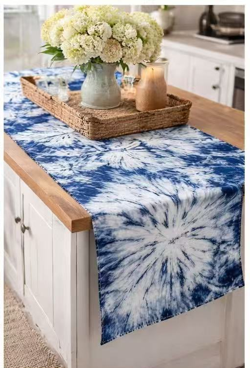 BA-22: Handmade Batik "All the Way Blossoms" Table Runner