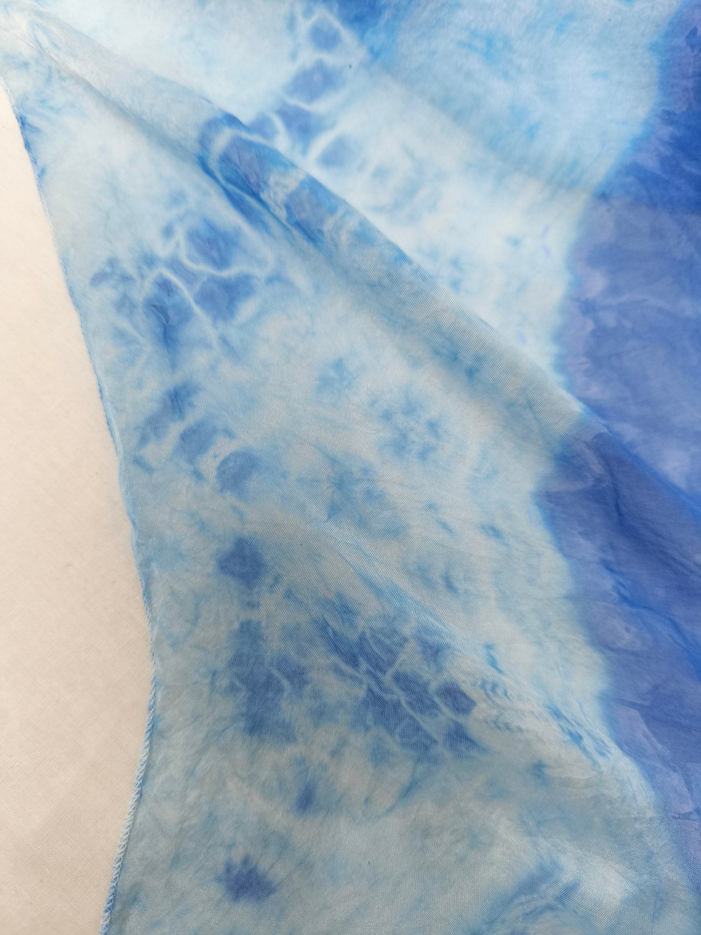 Indigo Tie Dye Scarf, Wave-Stamped Starry Galaxy Shawl,  Cotton Scarf Wrap, Travel Accessory, Blue Batik Shawl, Shibori Scarf, Art to Wear, Statement Scarf, Festival Outfit, Slow Fashion Clothing, Hand Dyed Fringe Scarf, Gift for Her #BH21D