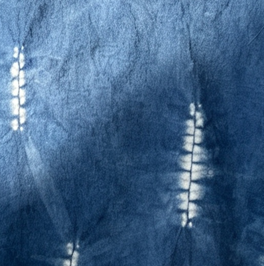Handmade Indigo Shibori Tie-Dye T-Shirt | Natural Indigo Cotton Tee | Floral String Tie Dye Shirt | Unisex Handmade Graphic Tee | Wearable Textile Art
