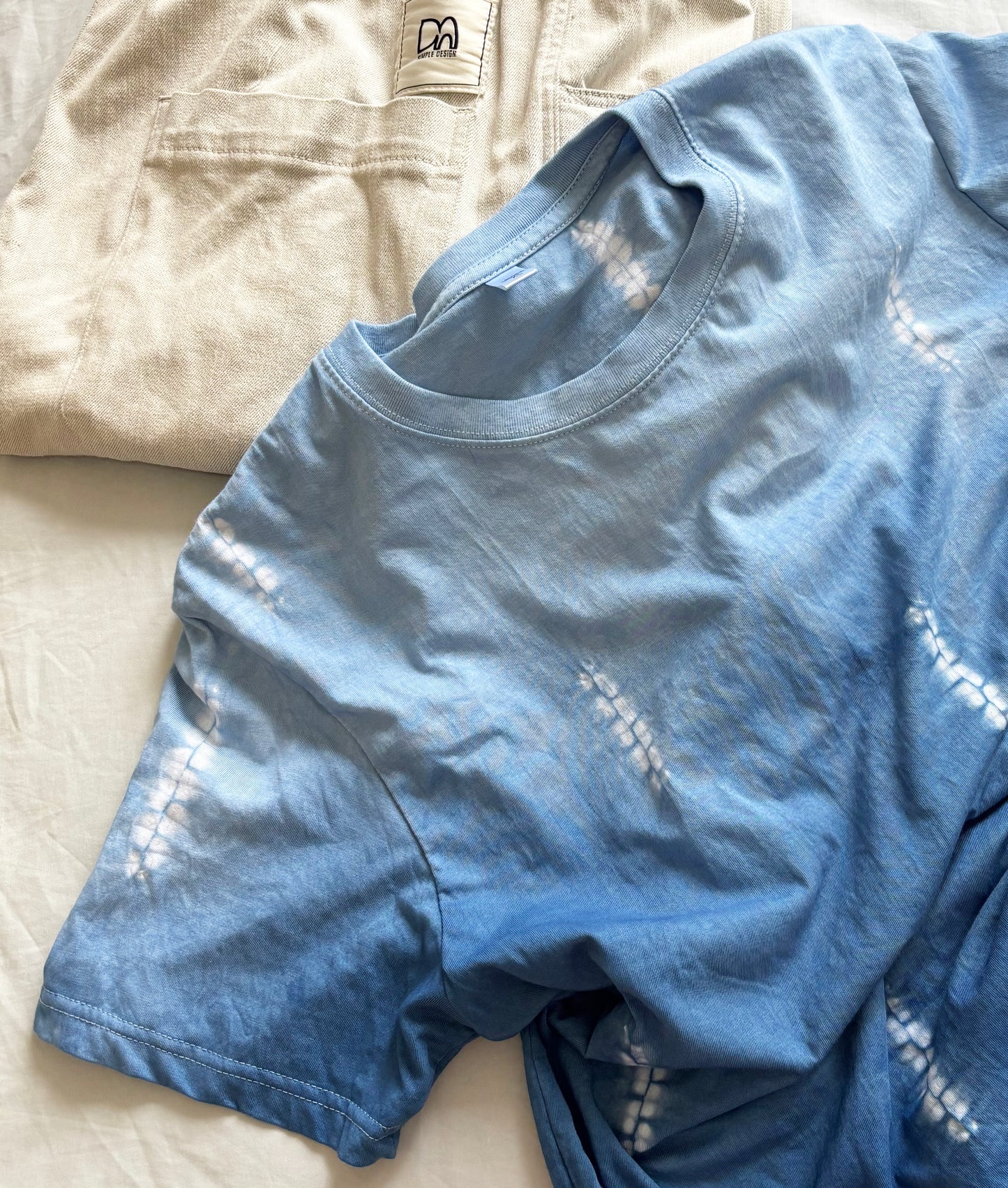 Handmade Indigo Shibori Tie-Dye T-Shirt | Natural Indigo Cotton Tee | Floral String Tie Dye Shirt | Unisex Handmade Graphic Tee | Wearable Textile Art