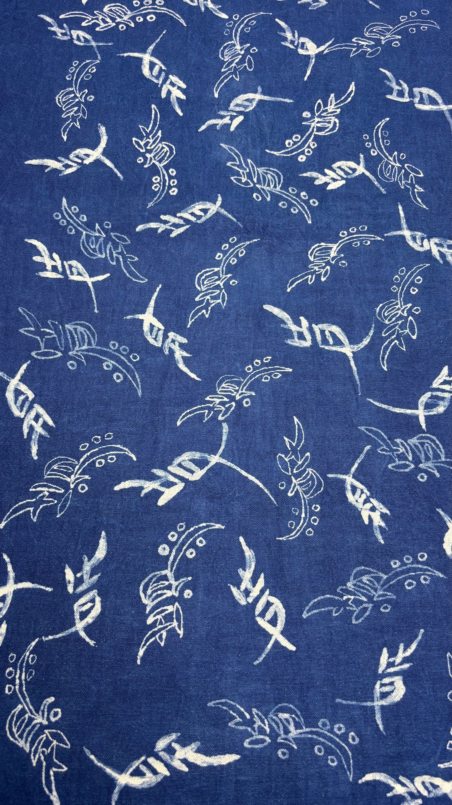 Handmade Indigo Batik Nüshu Wall Hanging, Women's Script Textile Art, Chinese Heritage Home Décor